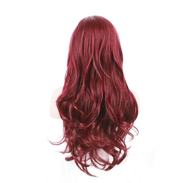 24” Red Synthetic Wig Long Wavy Side Part Heat Resistance Wig