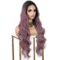 26inch Purple T Part Lace Front Wig Ombre Black Roots Long Wavy Synthetic Wig