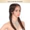 Soft Lace 35”Extra Long 100% Hand Braided 360 Swiss Lace Front Brown Double Dutch Braided Wigs