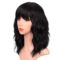 Black Wigs with Bangs for Women 14 Inches Synthetic Curly Bob Wig