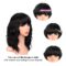 Black Wigs with Bangs for Women 14 Inches Synthetic Curly Bob Wig