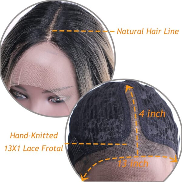 Blonde Synthetic Lace Frontal Wigs T Part 13X4X1 Lace Frontal Natural Wave