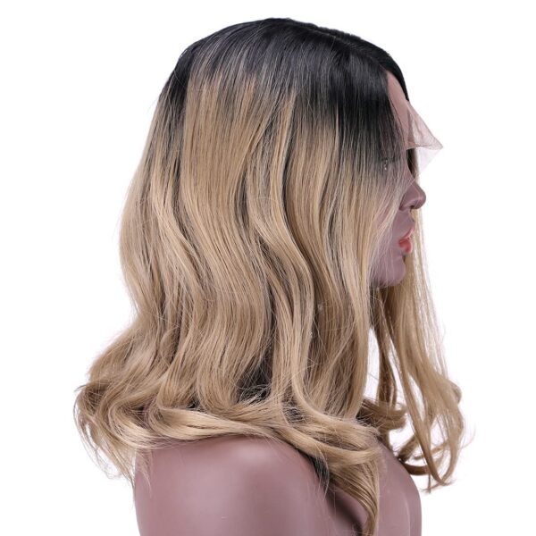Blonde Synthetic Lace Frontal Wigs T Part 13X4X1 Lace Frontal Natural Wave