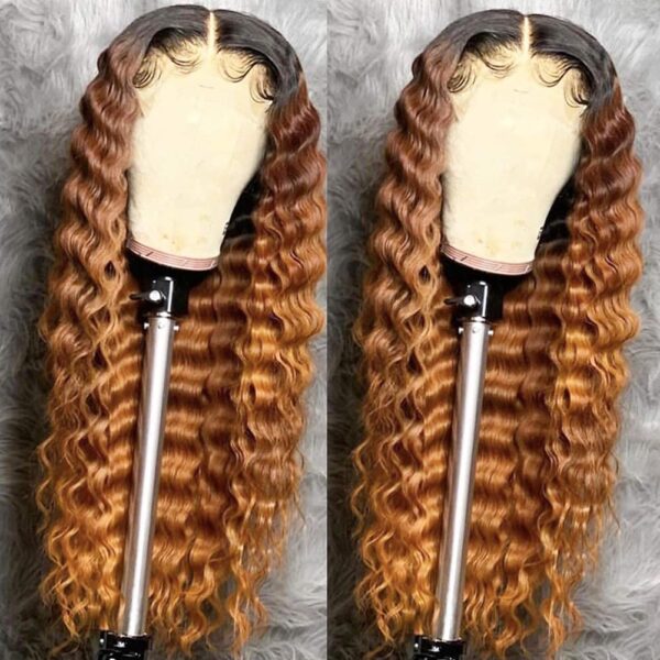 Brown Curly Lace Front Wigs for Black Women Long Loose Curly Wave13x3 Lace Wig