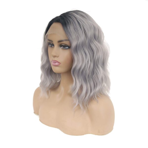 L Right Side Lace Front Synthetic Wigs for Women  Dark Roots Ombre