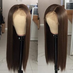 Glueless 13x3 Synthetic Lace Front Wigs Heat Resistant Fiber Long Straight Wig