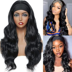 Headband Wig Long Body Wave Black Wigs Half Wigs for Black Women