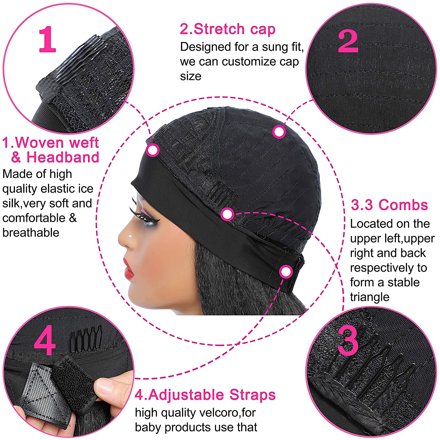 Headband Wig Long Body Wave Black Wigs Half Wigs for Black Women Natural Looking High Density Body Wave Glueless Synthetic Wigs-0