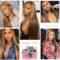 Highlights Omber Blonde Wig for Women Synthetic Long Straight Hair