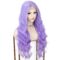 Light Purple Lace Front Wig with L Part Deep Middle Parting Wavy Long Synthetic Wigs