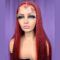 Long Red Color Straight Wigs Synthetic 13x4x1 T Part Lace Front Wigs Pre Plucked