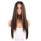 Long Straight Highlights Wig 28 Inches Synthetic Brown Mixed Blonde Color Highlights Wigs for Women
