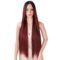 Long Straight Wigs Ombre Wine Red Burgundy Wigs for Women Natural Hairline