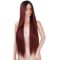 Long Straight Wigs Ombre Wine Red Burgundy Wigs for Women Natural Hairline