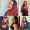 Long Straight Wigs Ombre Wine Red Burgundy Wigs for Women Natural Hairline