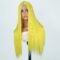 Long Straight Yellow Wig for Women Synthetic Fiber Hair Middle Part Yellow Wig