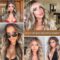 Long Wavy Wig Ombre Blonde Wigs for Women Synthetic Curly Hair Wigs