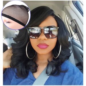 U Part Synthetic Lace Front Wigs for black women Loose Wave Hair Wigs Pure Color Heat Resistant Weave