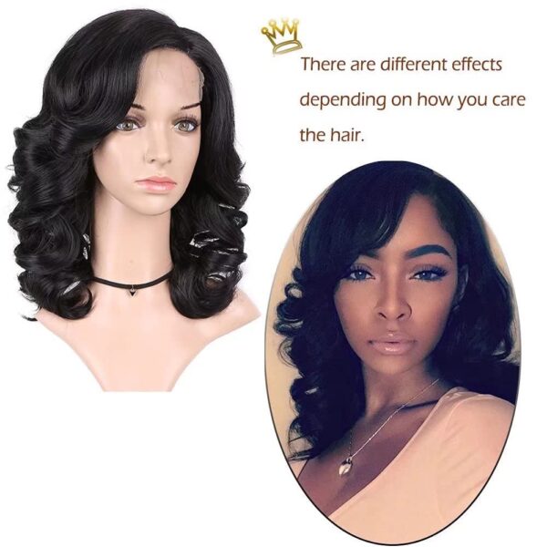 U Part Synthetic Lace Front Wigs for black women Loose Wave Hair Wigs Pure Color Heat Resistant Weave