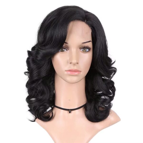 U Part Synthetic Lace Front Wigs for black women Loose Wave Hair Wigs Pure Color Heat Resistant Weave