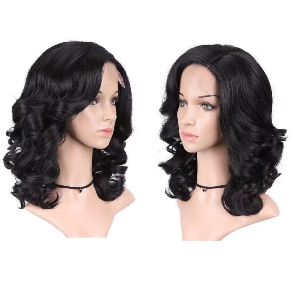 U Part Synthetic Lace Front Wigs for black women Loose Wave Hair Wigs Pure Color Heat Resistant Weave