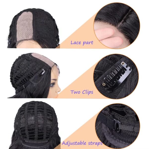 U Part Synthetic Lace Front Wigs for black women Loose Wave Hair Wigs Pure Color Heat Resistant Weave