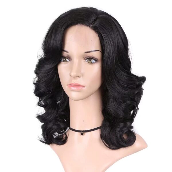 U Part Synthetic Lace Front Wigs for black women Loose Wave Hair Wigs Pure Color Heat Resistant Weave