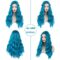 Mix Blue Long Costume Wavy Synthetic Wig Blue Color for Cosplay Girls