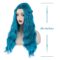 Mix Blue Long Costume Wavy Synthetic Wig Blue Color for Cosplay Girls