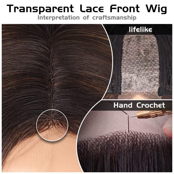 Long Straight Highlights Wig 28 Inches Synthetic Brown Mixed Blonde Color Highlights Wigs for Women