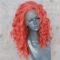 Glueless 13x1 Lace Front Wig Synthetic Lace Front Wigs Short Brick Red Wavy Synthetic Wigs for Women