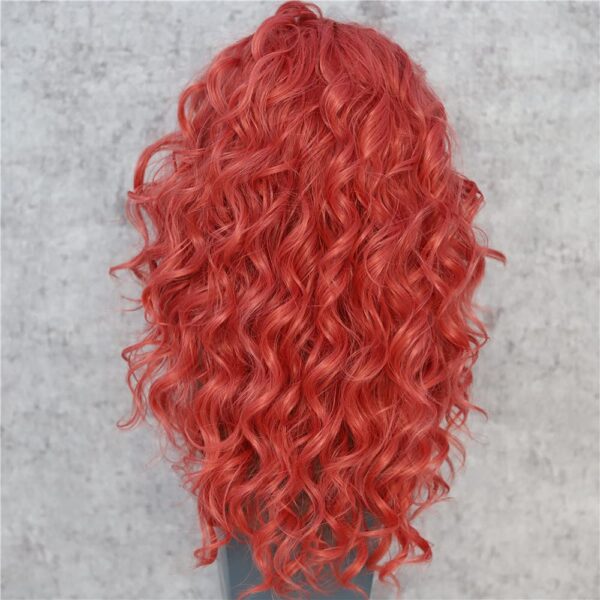 Glueless 13x1 Lace Front Wig Synthetic Lace Front Wigs Short Brick Red Wavy Synthetic Wigs for Women