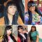 28 inches Women's Silky Long Straight Black with Blonde Strips Wig