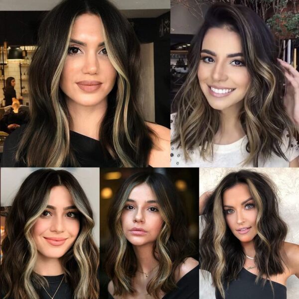 Short Bob Wavy Wig for Women Lace Front Wigs T Lace Wigs Heat Resistant Fiber