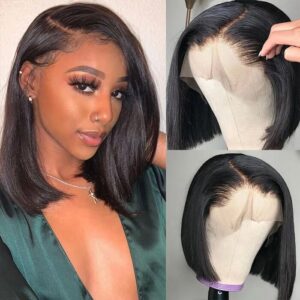 HD Lace Closure Wig Short Bob Straight Hair Wigs 180% Density