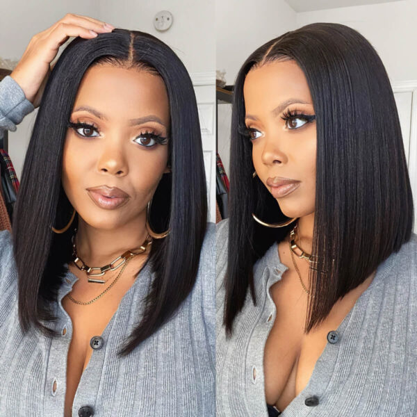 HD Lace Closure Wig Short Bob Straight Hair Wigs 180% Density