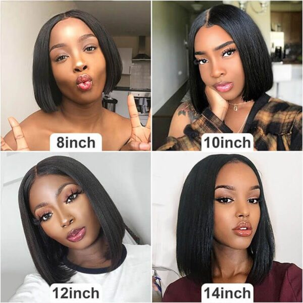 HD Lace Closure Wig Short Bob Straight Hair Wigs 180% Density