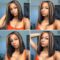 Highlight Short Bob Straight Hair Wigs Mixed Color 13×4 Lace Front Human Hair Wigs