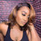 Glueless Honey Blonde Short Hair Lace Wigs 4/27 Body Wave Hair Wigs 180% Density