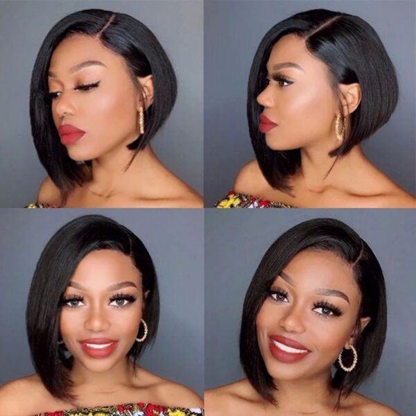 Short Bob Wigs Pixie Side Part Straight Hair 13x4 Lace Front Human Hair Wigs For Black Women