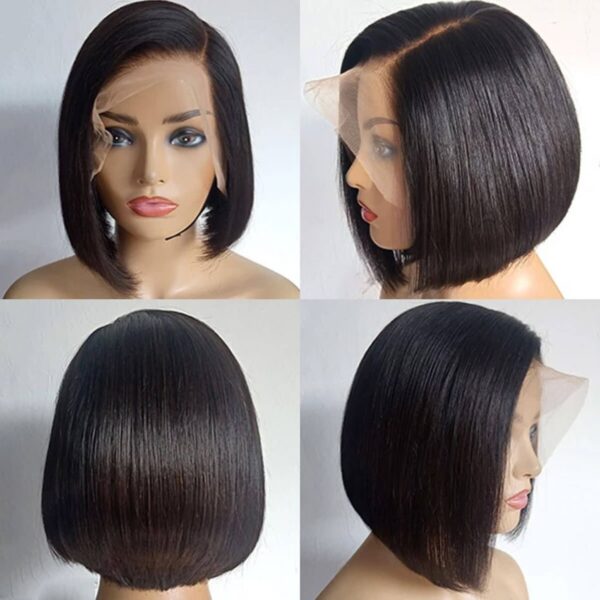 Short Bob Wigs Pixie Side Part Straight Hair 13x4 Lace Front Human Hair Wigs For Black Women