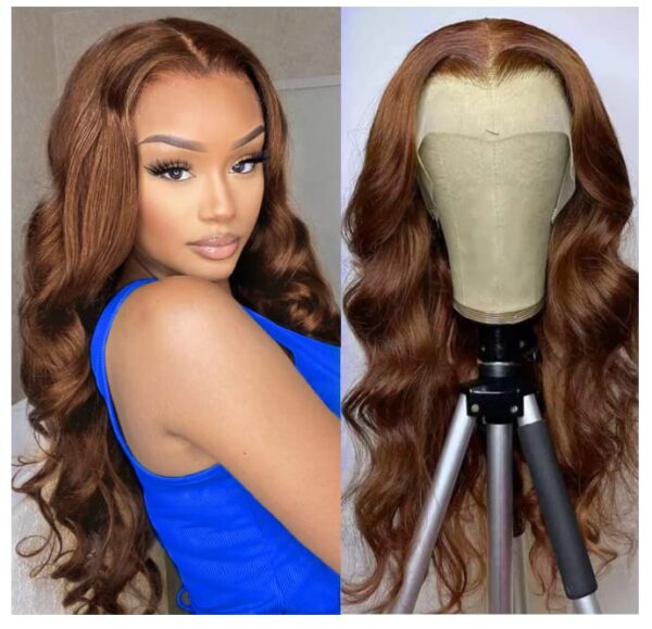 Glueless Light Brown Body Wave 4x4 13x4 13x6 HD Lace Front Wigs Human Hair 180% Density