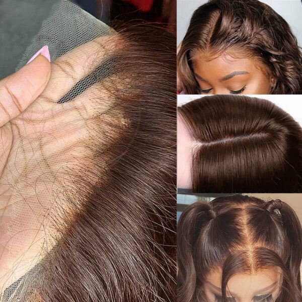 Glueless Light Brown Body Wave 4x4 13x4 13x6 HD Lace Front Wigs Human Hair 180% Density