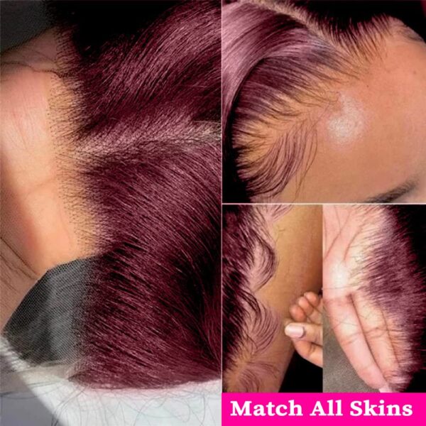 Glueless Burgundy 99j Deep Water Wave HD Lace Front Wigs 4x4 13x4 13x6 Lace Wigs Pre Plucked 180% Density