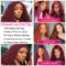 Glueless Burgundy 99j Deep Water Wave HD Lace Front Wigs 4x4 13x4 13x6 Lace Wigs Pre Plucked 180% Density