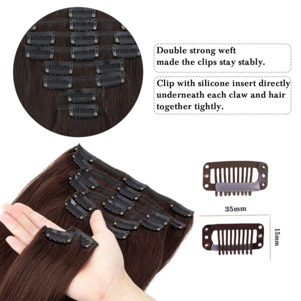 Straight Clip in Hair Extensions Real Human Hair Extensions for Women Full Head