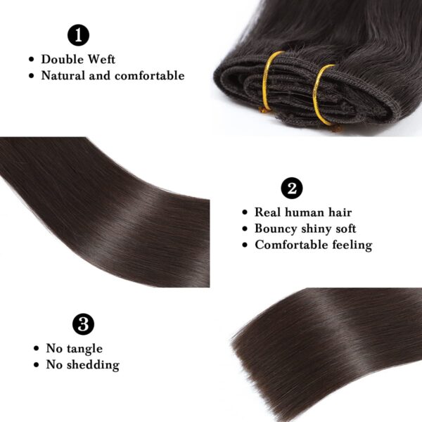 Straight Clip in Hair Extensions Real Human Hair Extensions for Women Full Head