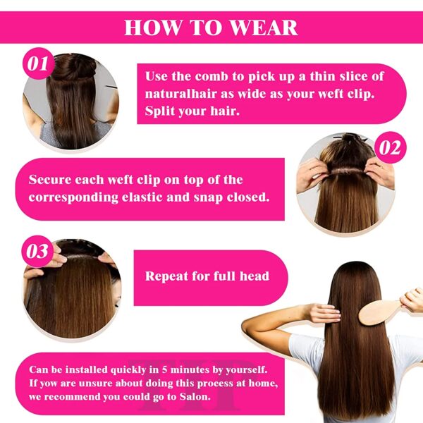 Straight Clip in Hair Extensions Real Human Hair Extensions for Women Full Head