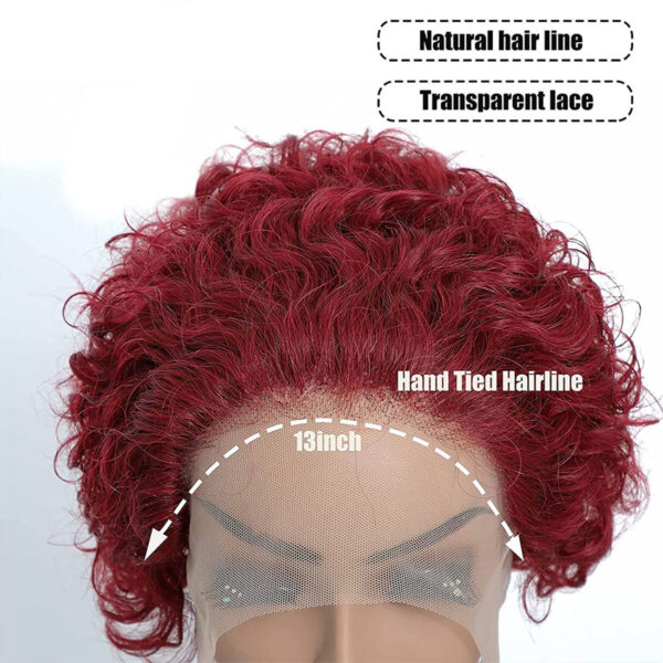 Pixie Cut Wig Human Hair 8inch Short Curly 13x1 T Part Wigs for Women