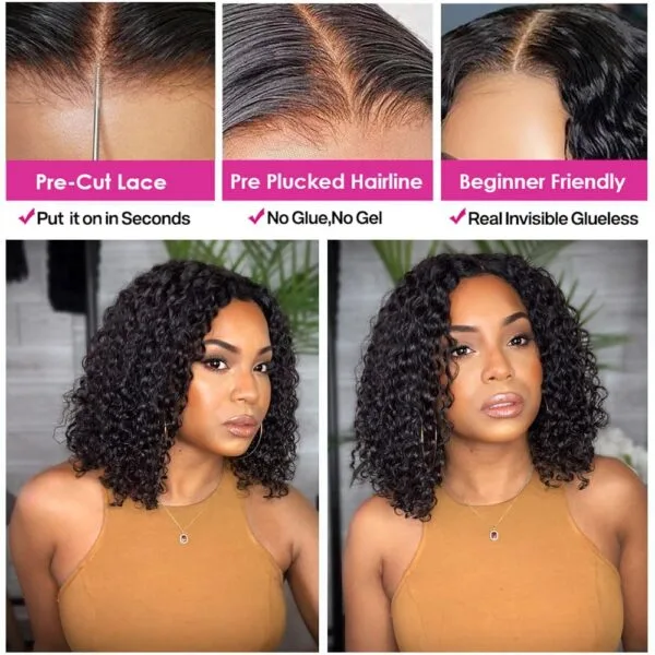 wear_go_hair_wigs_water_3 Wear and Go Glueless Wigs Human Hair Short Bob Wig Deep Water Wave 4x4 Lace Closure Hair Wigs